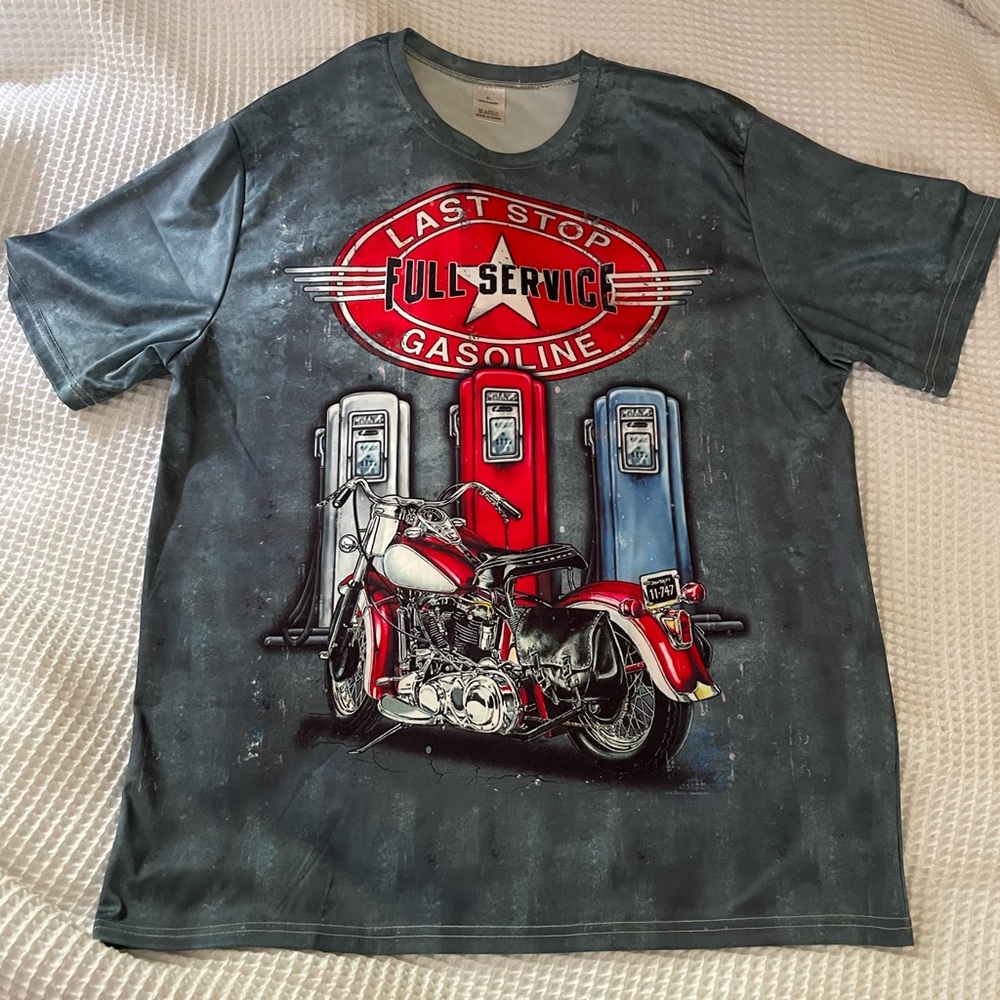 Men’s New Motorcycle and Gas Tank design Silky TShirt